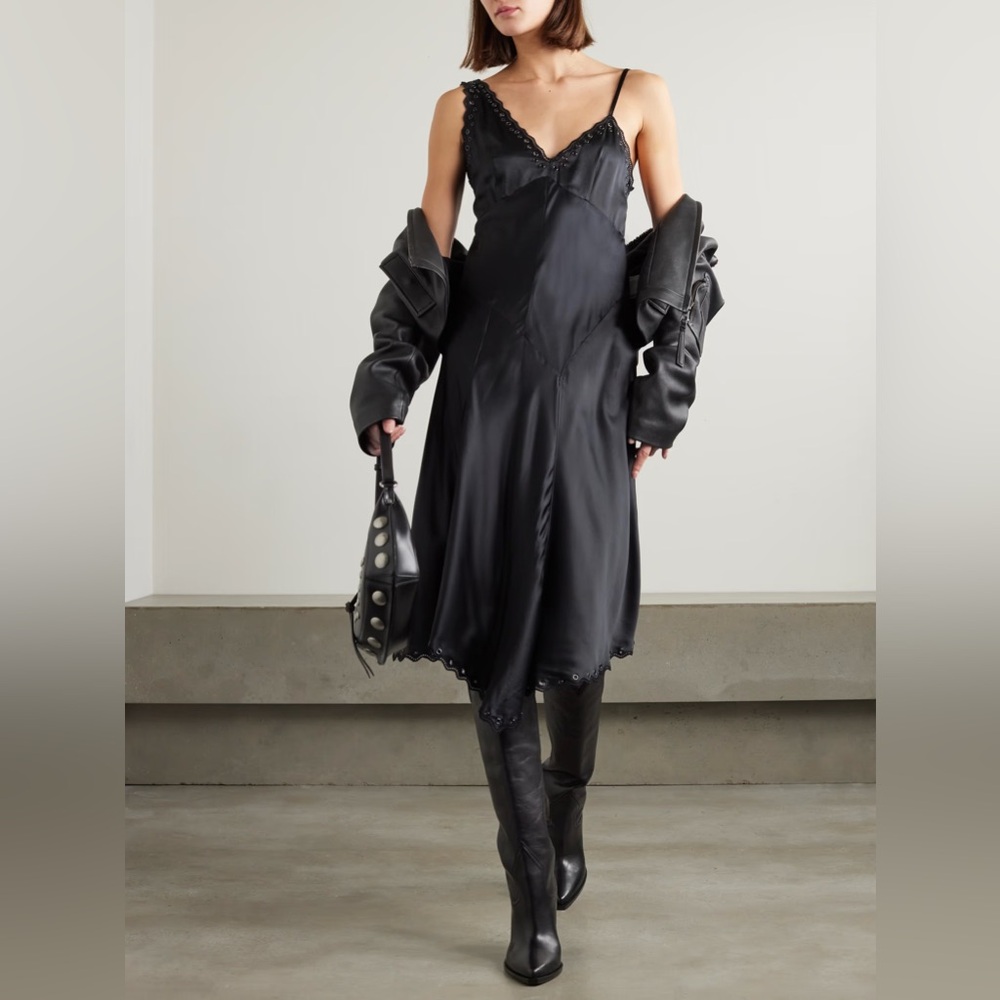 Isabel Marant Ayrich asymmetrical embroidered silk midi dress - Picture 8 of 9